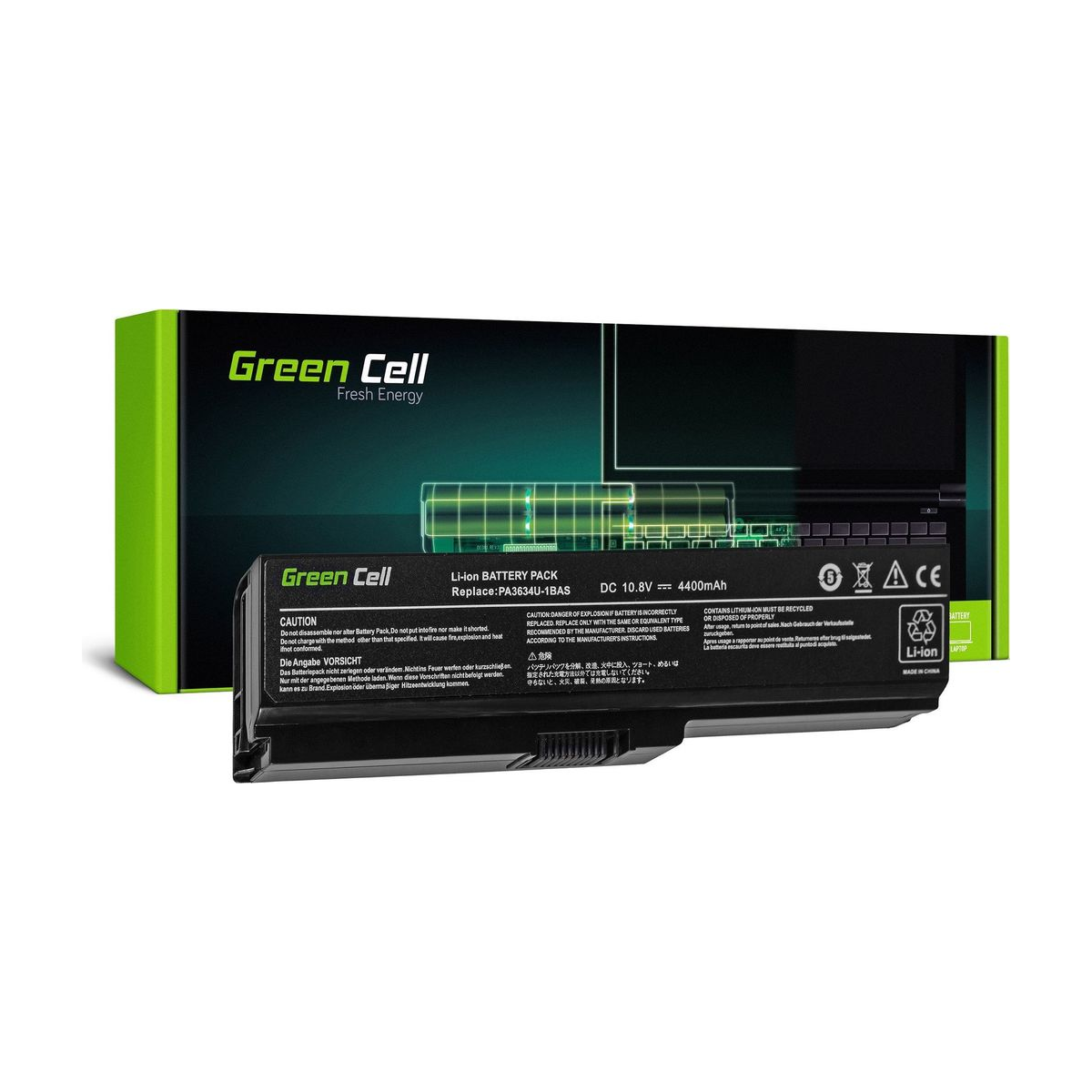 PA3817U-1BRS Laptop Battery for Toshiba Satellite C650, C650D, C655, Green Cell 4400mAh