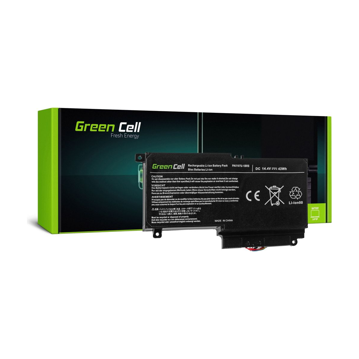 PA5107U-1BRS Laptop Battery for Toshiba Satellite L50-A, L50-A-19N, Green Cell 2200mAh