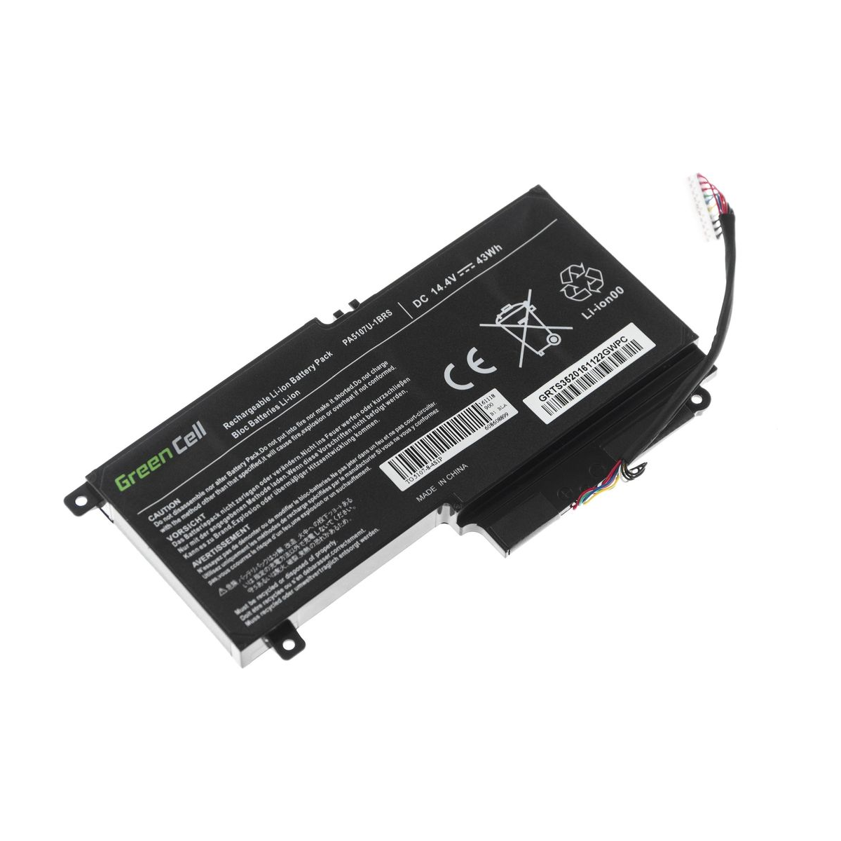 PA5107U-1BRS Laptop Battery for Toshiba Satellite L50-A, L50-A-19N, Green Cell 2200mAh 1