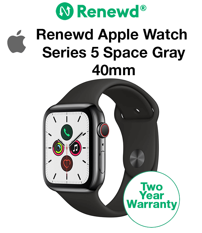 Renewd Apple Watch Series 5 Space Gray/Black 40mm
