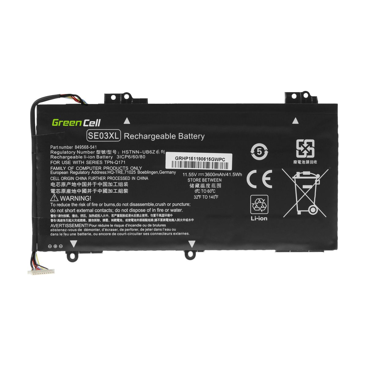 SE03XL Laptop Battery for HP Pavilion 14-AL, 14-AV, Green Cell 3400mAh 2
