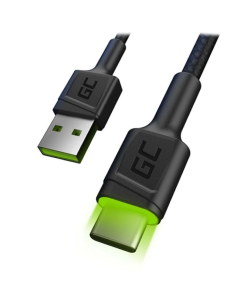 Green Cell Ray Fast USB C Cable with LED Light 1 2m 19102019 01 p