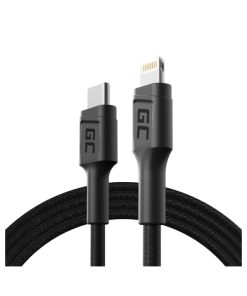 green cell stream usb c lightning cable 100cm with pover delivery support apple mfi certified
